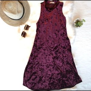 Red Wine Crushed Velvet Dress by I.JOAH women medium